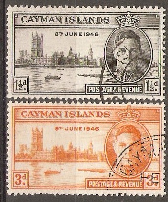 Cayman Islands 1946 Victory Set. SG127-SG128.